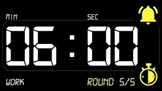 ⏰ INTERVAL [6x3] Timer 6 Minutes WORK / 3 Minutes REST ((BEEP)) 🔔 - Countdown with Alarm