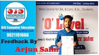 Arjun Saini received Nielit O level certificate from ojd computer education, GomtiNagar, Lucknow