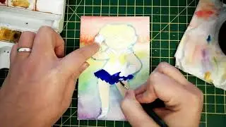 Timelapse - Sailor Uranus (Pretty Soldier Sailor Moon) Watercolour Painting