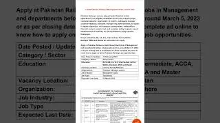 Government jobs 2023, latest government jobs 2023, pakistan railway jobs 2023