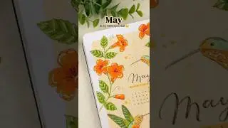 Trumpet Vines & Hummingbirds in my bujo 🧡 #bulletjournal #may #bujo #ideas #art #journal #coverpage