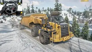 Ultimate Heavy Cargo Load Transport With CATERPILLAR-770G | SnowRunner | Logitech G29 | #760
