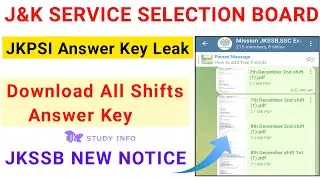 JKSSB Sub Inspector New Notice || All Shifts Answer Keys Available || JKSSB New Mistake ||