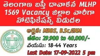Telangana Basti Dawakhana MLHP Recruitment 2022|TS MLHP 1569 Vacancy Offline Application fill up