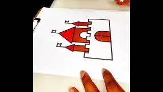 Coloring a cute castle 🏰 #coloring #asmr #follow 😍