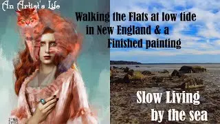 Walking Tidal Flats Cape Cod | A Chilly day of ice on the beach | I finish my painting | slow living