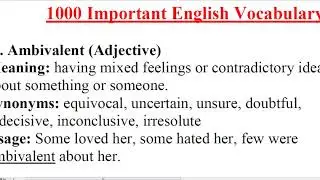Ambivalent Meaning, Synonyms & Usage