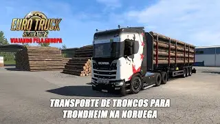 TRANSPORTE DE TRONCOS PARATRONDHEIM NA NORUEGA #ets2 #worldoftrucks #simulator #scania #europa