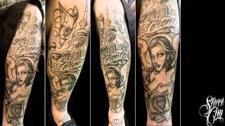 Boog Star - Leg Tattoo Time Lapse Toronto 2014