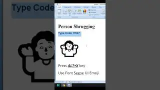 Person Shrugging Emoji in MS Word  #viral #code #msword #viralreels #microsoftwordtutorial #shorts
