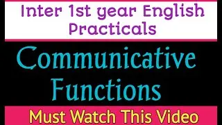 Inter 1st year English Practicals Communicative Functions Explanation