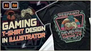Gaming T-Shirt Design Tutorial | Retro Gaming T-Shirt Design Step-by-Step Tutorial | AH T-SHIRT