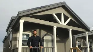 ULTRA WIDE tiny home with BLUE CABINETS