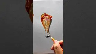 Easy Realistic chicken leg piece drawing tutorial