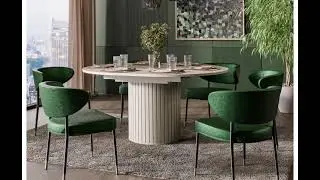 Moderner runder Esstisch ROMA DO-9 ausziehbar 120&ndash;160 cm Kaschmir Schwarz matt | www.designimpex.de