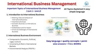 International Business Management Unit 1 & 2 | Exam-Oriented Quick Revision