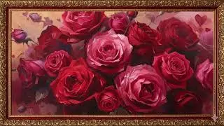 🌹 Elegant Red Roses Frame TV Art | 4K Animated Romantic Background | Aesthetic Valentine Decor ❤️