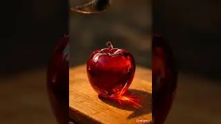 Satisfying Macro Cut of a Red Glass Apple | ASMR Visuals in 4K #asmr #macrophotography #aiart