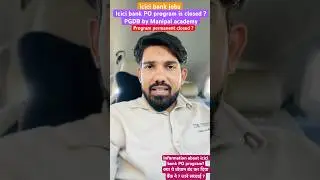 Icici bank PO program is closed ? icici bank jobs / manipal academy #careeradvisor24 #reels #live