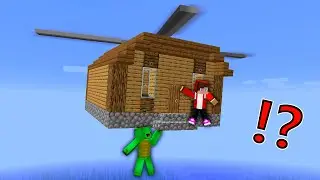 How Mikey and JJ Made a HELICOPTER House in Minecraft?! (Maizen)