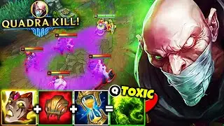 The enemy team picked all melee champs, so I went God Mode on Singed (QUADRA KILL)
