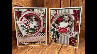 Crafty Hour 73 with Kourtney at Scrapbook-N-Memories. Paper Rose Christmas Holly Cards.