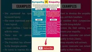Learn English Vocabulary - Sympathy vs Empathy #english #englishvocabulary #vocabulary