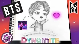 BTS TinyTAN Drawing | How to draw BTS JIN♡TinyTAN | 타이니탄 캐릭터 진 | BTS Dynamite BTS Figure Drawing