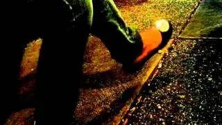 Diva Long Legs black flats at bus stop