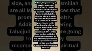 Proper Sleep in Islam Blessed Habits for Health and Peace#IslamicSleepHabits  #shorts