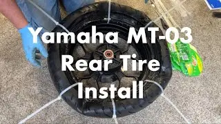 Yamaha MT-03 Rear Tire Install #yamaha #yamahamt03 #motorcycle #diy #motorcyclemaintenance