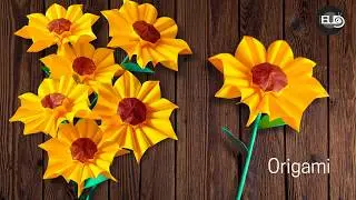 🌻Paper Flower | How to Make Easy & Beautiful Origami Sunflower with Paper | DIY Home Decor Craft |
