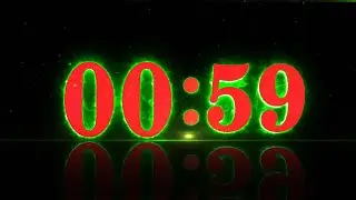 1 Minute Countdown Timer | Green Energy & Red Text | Free Download (No Copyright)