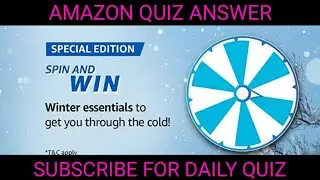 Amazon Spin And Win Quiz Answer Today // Amazon Special Edition Quiz Answer Today // Amazon Quiz
