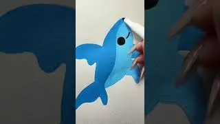 This Shark Turns Cute After Coloring 🦈😲 | ASMR Art #Shorts
