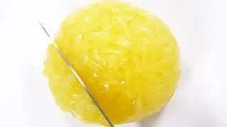 【DIY】レモンジャムスライムを作って切り刻んでみた【slime ASMR】