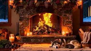 Cozy Winter Fireplace Sounds 🔥 Crackling Fire Ambience to Relax and Fall Asleep