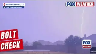 Lighting Lit Up The Morning Sky In Weatherford, Texas, As The Area Is Under A Flash Flood Watch