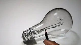 How To Draw a 3D Realistic Light Bulb For Beginners