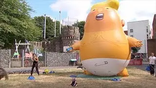 Protesters prepare 'Trump baby' blimp ahead of flight