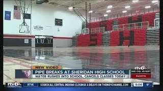 Broken pipe floods Sheridan High School