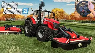 Massey Ferguson 8700S Кошение, пакетирование и упаковка тюков травы - Farming Simulator 22