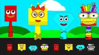 NEW SPRUNKI ! Sprunki OC: Rectangle, THEREE, HUNDRED, Diamond, Seven. | SprunkiZone
