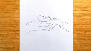 How to draw hand drawing mother father with baby || pencil sketch || drawing tutorial