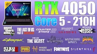 Acer Aspire 7 : Intel Core 5 210H + RTX 4050 - New 15 Games Tested