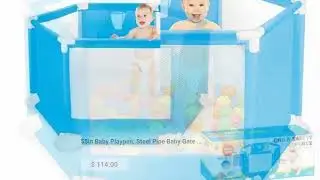 55in Baby Playpen; Steel Pipe Baby Gate Playpens for Babies and Toddlers with Baby Fence Door