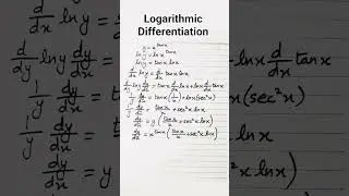 Derivative of x^(tan x) || Logarithmic Differentiation #shorts #maths #calculus #differentiation