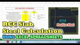 Calculation of reinforcement in RCC Slab | Excel Spreadsheet