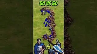 50 Elite Teutonic Knights vs 50 Elite Monaspas (AoE2) #Shorts #gaming #ageofempires