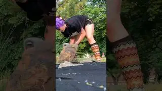front yard rock garden pt. 6🪨  #yardwork #transformation #springcleaning #homeimprovement